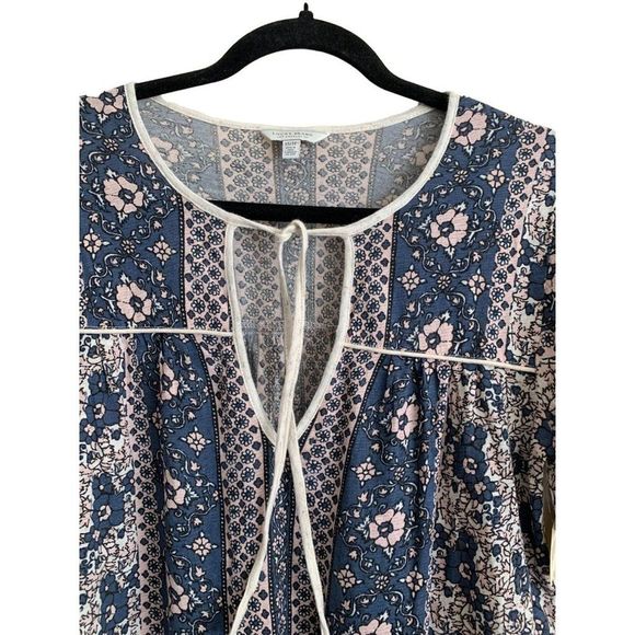 Lucky Brand Women's Size XS Printed Short Sleeve Peasant Top Boho Cottage Core - Picture 12 of 14